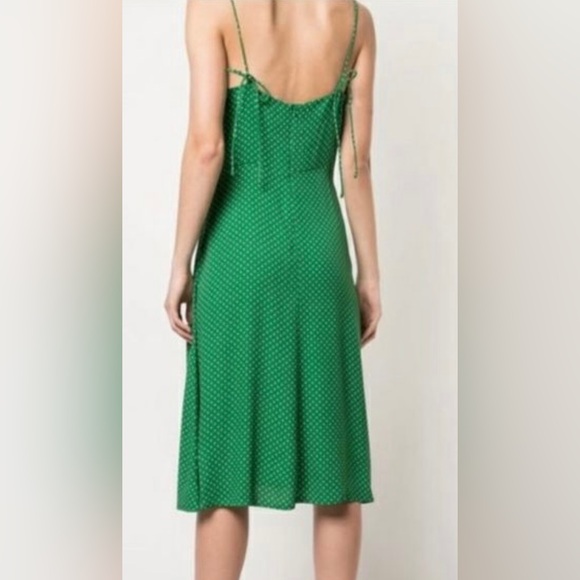 Reformation Peach Dress Color Veritas Green RARE NWT perfect condition size 12 - Picture 3 of 5
